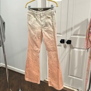 Two-Tone Flare Jeans